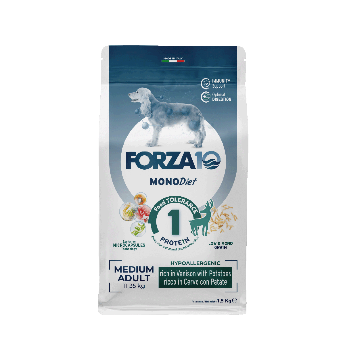 FORZA10 Monodiet Medium Adult šunims su elniena ir bulvėmis
