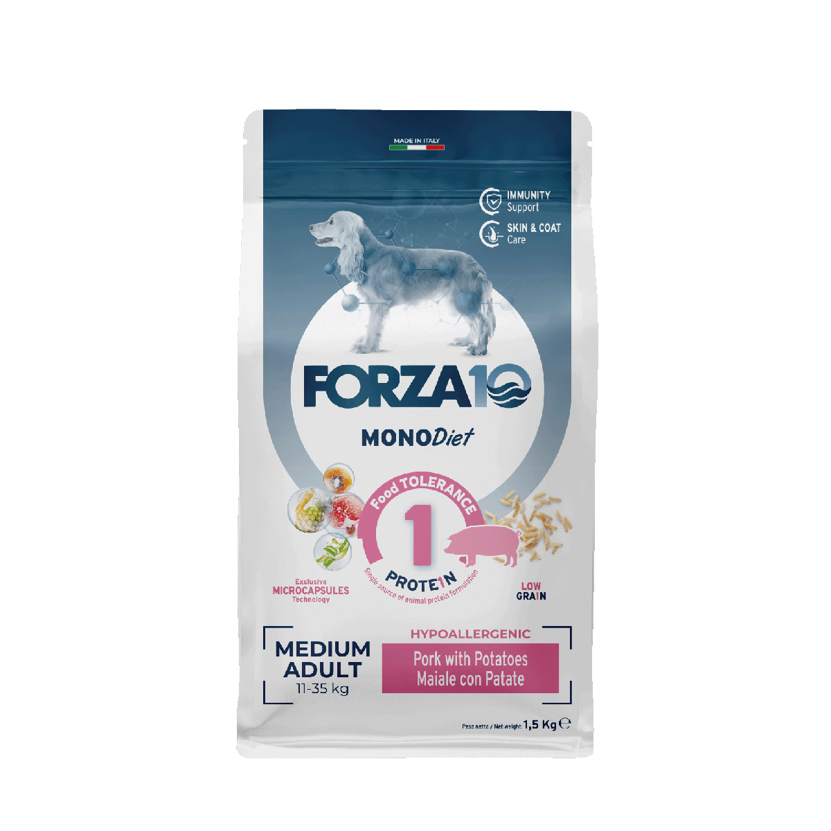 FORZA10 Monodiet Medium Adult šunims su kiauliena ir bulvėmis