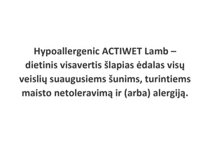 Hypoallergenic ACTIWET Lamb