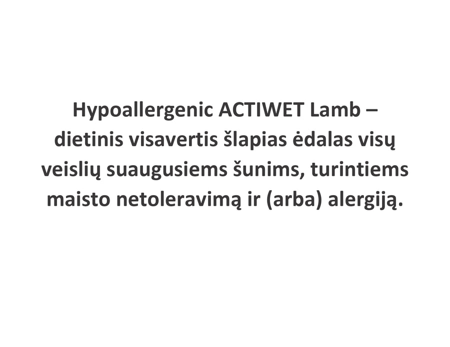 Hypoallergenic ACTIWET Lamb