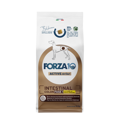 FORZA10 VetDiet INTESTINAL COLON Fase 1 All Breeds šunims su ėriena ir sorgais