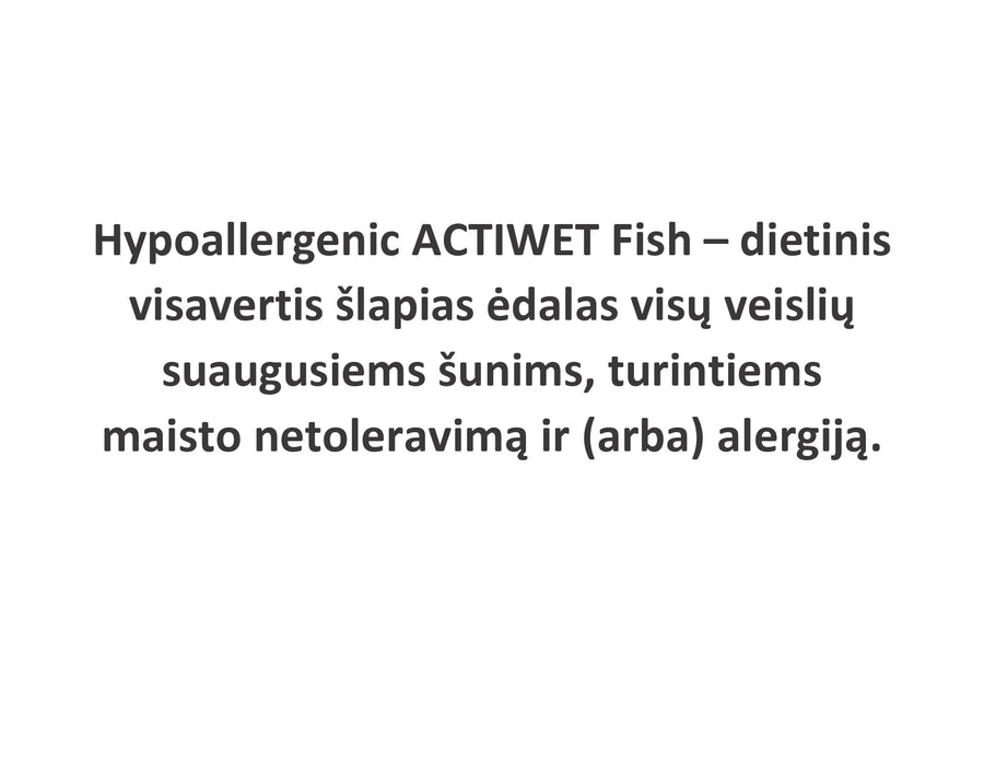 Hypoallergenic ACTIWET Fish