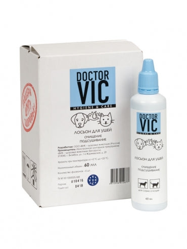 Doctor VIC higieninis losjonas šunų ir kačių ausų valymui, 60ml